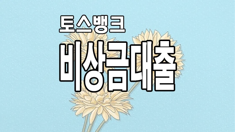 토스뱅크 비상금대출 주부 무직자 소액 마이너스통장