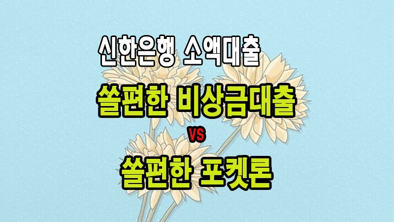 신한은행 소액대출 비상금대출 쏠편한 포켓론 조건 자격 금리 한도 비교