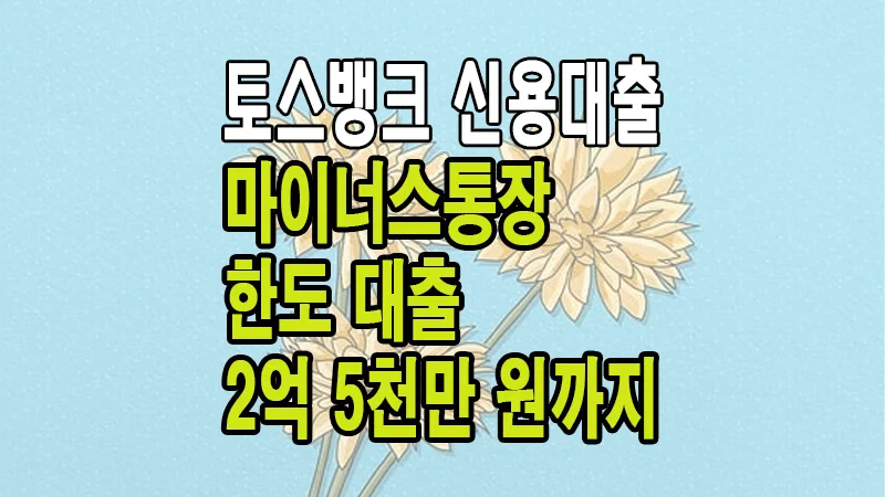 토스뱅크 마이너스통장 직장인 신용대출 자격 한도 금리 이용방법