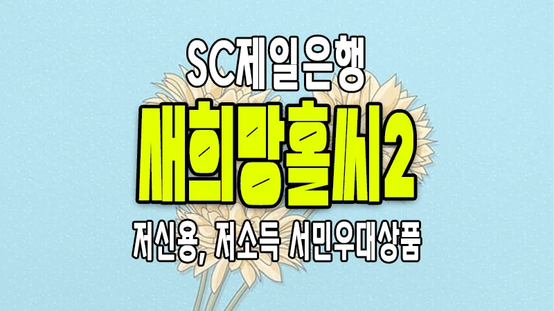 SC제일은행 신용대출 새희망홀씨2 요약 정리